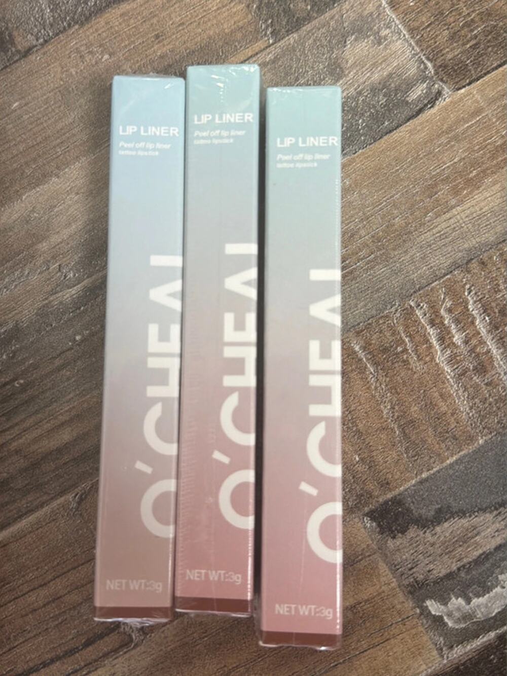 3 piece Peel Off Lip Liner Set 24H Waterproof Nude Matte Lip Tint